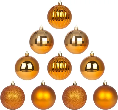Vista 49 de Esferas pequeñas de bronce de 1.6 pulgadas para decoración del árbol de Navidad, adornos inastillables para cumpleaños, Halloween, vacaciones, boda