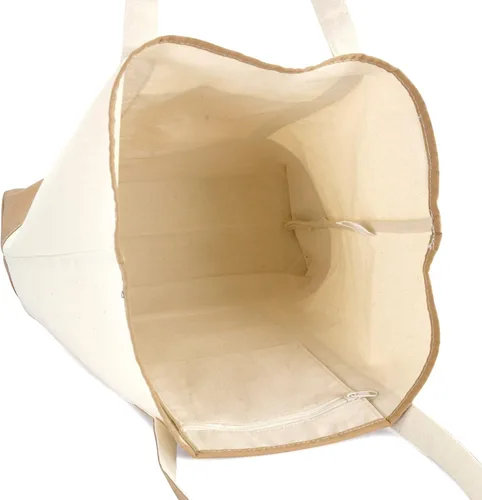 Vista 7 de DALIX Bolso de mano natural para mujer Bolsos de hombro Marrón con monograma Letra A - Z K