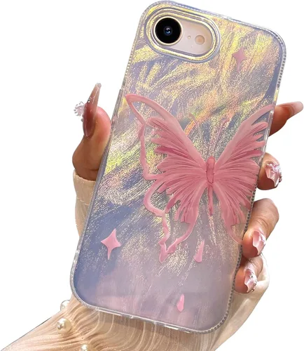 Vista 140 de I-MGAE-IN-AR Funda compacta para iPhone 11, diseño de mariposa, marco de protección de lente de cámara con diamante 3D, bonitas fundas protectoras