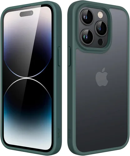 Vista 35 de JETech Funda mate para iPhone 14 de 6.1 pulgadas, a prueba de golpes, protección contra caídas de grado militar, cubierta trasera translúcida