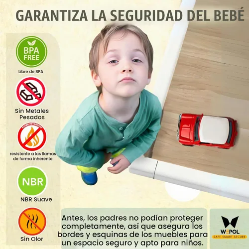 Vista 2 de Protector de borde de mesa a prueba de bebés (borde de 18 pies y 8 esquinas) protector de esquinas y bordes a prueba de bebés, adhesivo de espuma