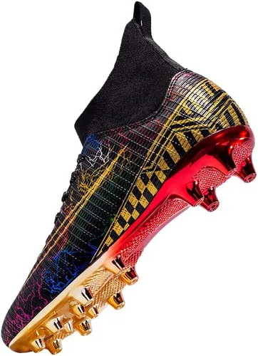 Vista 5 de LIULIULIFE Tacos de fútbol para hombre, zapatos de fútbol para entrenamiento profesional para jóvenes, zapatos deportivos para hombre, zapatos