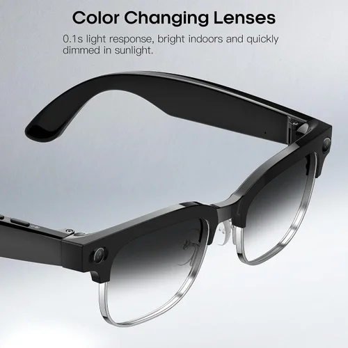 Vista 7 de Yowow BIT Lentes de cámara inteligente AI con cámara HD de 8 MP, fotos 4K y video 1080P, antivibración, llamadas de música y Bluetooth, traducción
