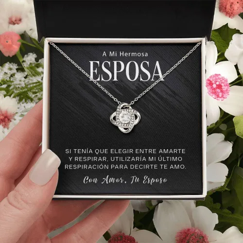 Vista 5 de Collar de regalo para mi esposa - Regalo para mi esposa especial, collares de promesa es para siempre, regalo para mi esposa, mi alma gemela