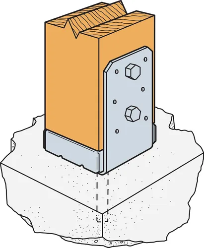 Vista 6 de Simpson Strong-Tie ABU44Z ABU ZMAX Base de poste ajustable galvanizada para 4x4