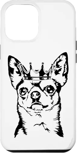 Vista 6 de Funda divertida para iPhone 14 con diseño de Chihuahua orgulloso con corona perro mamá perro