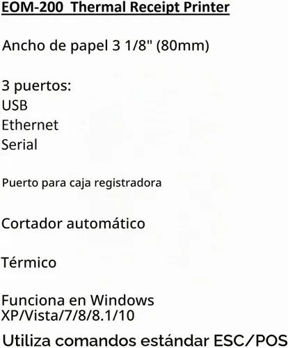 Vista 3 de Impresora térmica de recibos - USB, Ethernet/LAN y puertos serie - Cortador automático - Beeper/Buzzer - Puerto de cajón de efectivo - Ancho