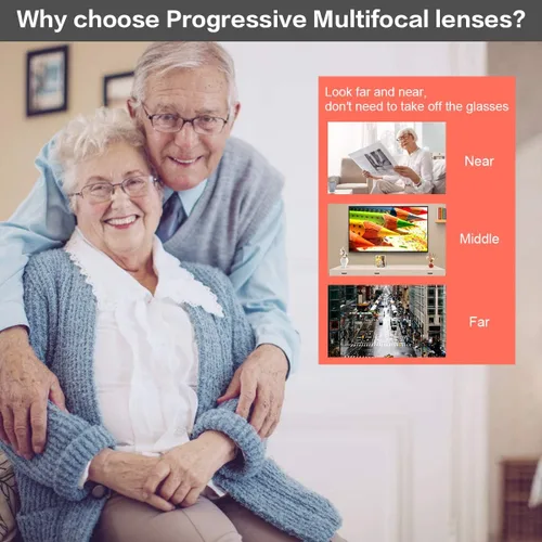 Vista 4 de Progressive Multifocus Reading Glasses Blue Light Blocking Multifocal Computer Readers for Men and Women Eyeglasses