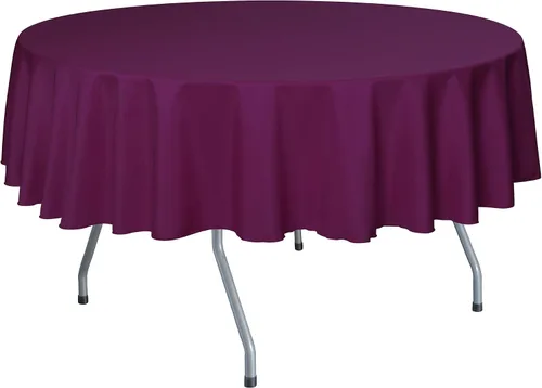 Vista 14 de Ultimate Textile Mantel redondo de lino de poliéster de 72 pulgadas, color rojo ladrillo