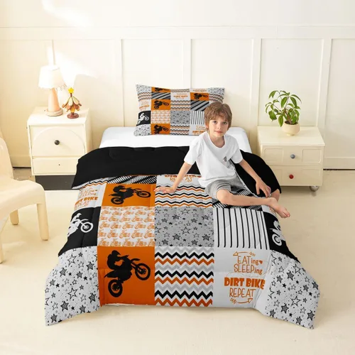 Vista 26 de Erosebridal Softball Comforter Set Patchwork Buffalo Plaid Twin Bedding Sets for Girls Kids Teens Child Galaxy Stars Ball Game Baseball Comforter