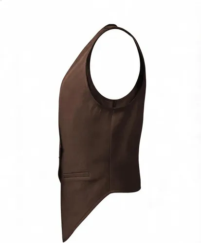 Vista 3 de GORGLITTER Chaleco de traje para hombre, chaqueta de corte ajustado Marrón