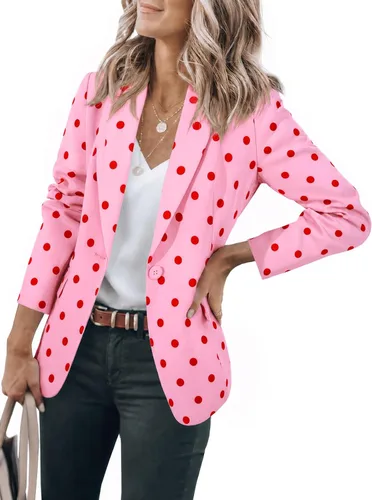 Vista 32 de Cicy Bell Blazers casuales para mujer, de manga larga, para el trabajo Albaricoque