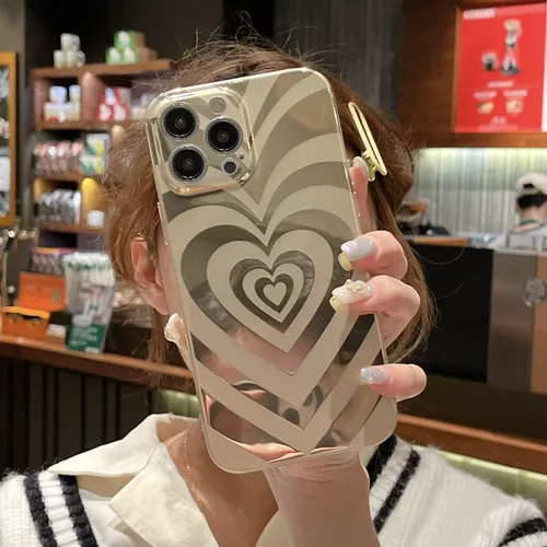 Vista 7 de Funda para iPhone 13 Pro Max, diseño de corazón de amor a la moda, a prueba de golpes, protección contra caídas de grado militar, delgada