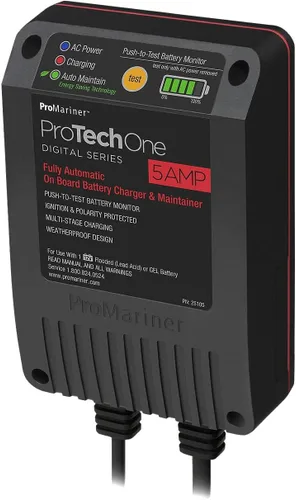Vista 9 de ProMariner 24104 ProTechOne Digital Series - Cargador de batería a bordo totalmente automático de 4 amperios y mantenedor con entrada de CA integrada
