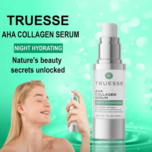 Vista 3 de AHA - Suero de colágeno - Suero para la cara - Péptido de colágeno - Hidratante nocturno - Suero antienvejecimiento - Suero facial durante la noche