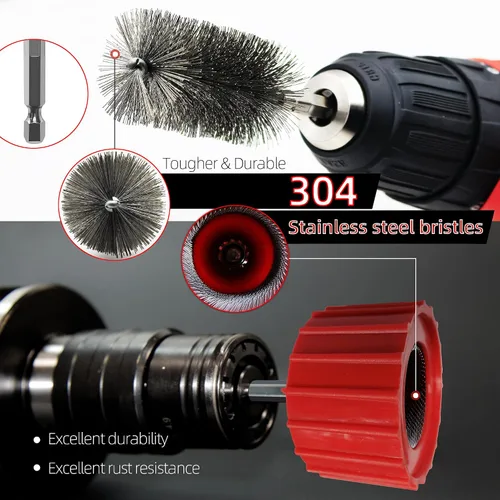 Vista 5 de Kit limpiador de tuberías de cobre para taladro