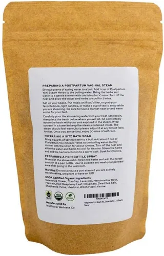 Vista 2 de 4 onzas de baño posparto de baño y hierbas al vapor Yoni para la recuperación después del nacimiento 4-6 vapores Remedio natural para curar
