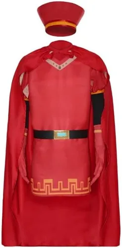 Vista 2 de Disfraz de anime Lord Farquaad Cosplay Farquaad, sombrero rojo, bata, uniforme de caballero, disfraz de Halloween para adultos y niños