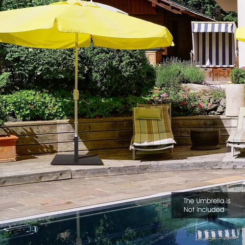 Vista 2 de HAPPYGRILL Base de sombrilla de patio de 20 pulgadas, soporte cuadrado de 35 libras para sombrilla de mercado al aire libre con 4 almohadillas