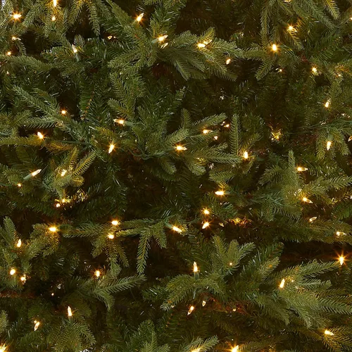 Vista 2 de National Tree Company, Árbol de Navidad artificial Fraser Grande de 6 pies con luces LED preiluminadas, 800 luces LED, 2,019 puntas, pedal de pie