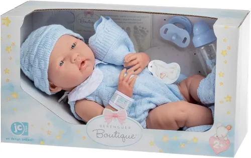 Vista 7 de Muñeca de bebé anatómicamente correcta de niño real Muñeca de bebé de 15" totalmente de vinilo JC Toys - La Newborn Fabricada en España Azul