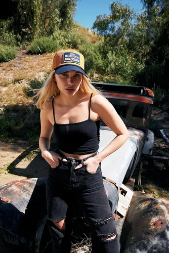 Vista 4 de AMERICAN NEEDLE Gorra ajustable de Ford Bronco con licencia oficial, Hazel claroazul marino