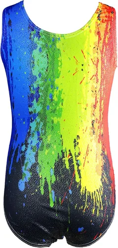 Vista 2 de QoozZ Maillot de gimnasia para niñas pequeñas, color rosa y morado