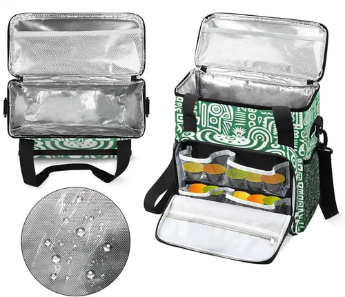 Vista 3 de Bolsa de viaje para cafetera de pintura abstracta para Keurig K-Mini/K-Mini Plus con aislamiento impermeable con bolsillos para cafetera portátil