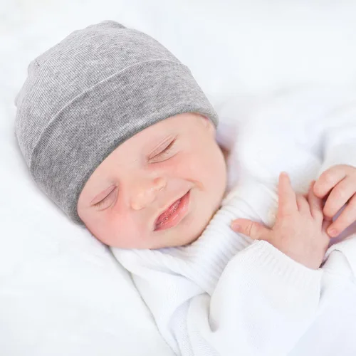 Vista 2 de BQUBO Baby Hats and Mittens Infant Cotton Beanie Gloves No Scratch Set Newborn Hospital Hat for Boys Girls 0-6 Months