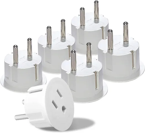Vista 12 de OREI World Travel - Adaptador de enchufe de viaje M8 Max, 3 USB + Pd 18 W USB-C de entrada - 2 tomas de EE. UU. - Accesorios para Europa, Asia