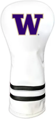 Vista 48 de Team Golf NCAA Funda para Cabeza de Palo de Golf Fairway Vintage Blanca, Diseño que se Ajusta a la Forma, Diseño Retro