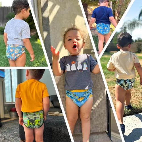 Vista 6 de MooMoo Baby Ropa interior de entrenamiento para ir al baño, paquete de 10 pantalones absorbentes de entrenamiento para niños y niñas, pantalones