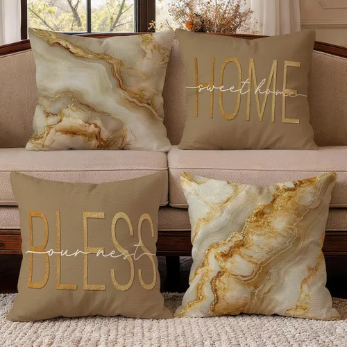 Vista 15 de OBSEDE - Fundas para cojín de mármol negro y dorado abstracto, 18 × 18 pulgadas, juego de 4, fundas para cojines de sofá, cama, salón, decoración