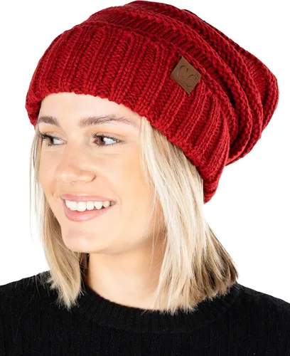 Vista 267 de Funky Junque Gorro de moda de punto trenzado de talla extragrande, grueso, abrigado, suave y holgado
