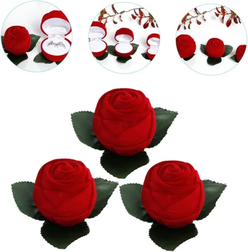 Vista 3 de ABOOFAN 15 Pcs Gift Box Wedding Rings Case Rose Ring Holder Jewelry Case Rose Ring Case Cookie Packaging Earring Storage Organizer Rings Storage