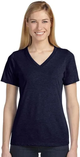 Vista 15 de Camiseta cuello en V relajada de BELLA + CANVAS Asfalto