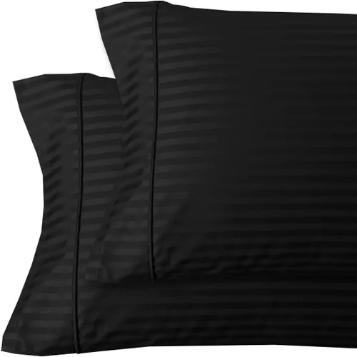 Vista 16 de Royal Tradition Damasco rayado 580 hilos, 100 % algodón tamaño Queen juego de sábanas de cama beige