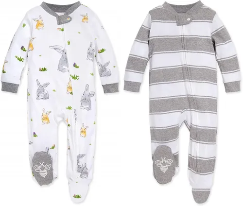 Vista 211 de Burt's Bees Baby - Pijama de una pieza para bebé, mameluco para dormir y jugar, algodón 100% orgánico, cremallera frontal