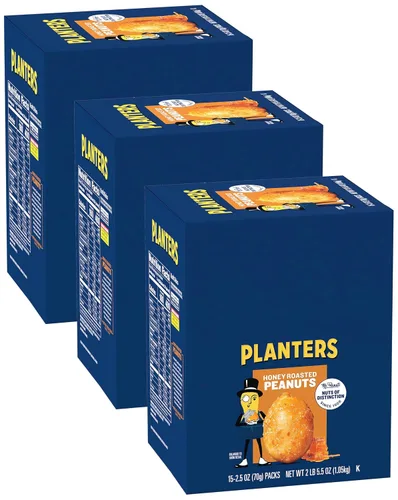 Vista 6 de PLANTERS Cacahuetes tostados con miel, bocadillos de proteínas a base