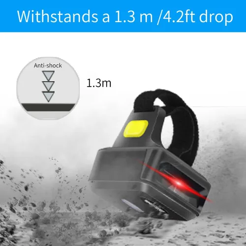 Vista 7 de Anillo portátil Bluetooth escáner de código de barras inalámbrico 2.4 GHz y USB con cable 3 en 1 conexión Windows.Mac OS Android. Mini escáneres