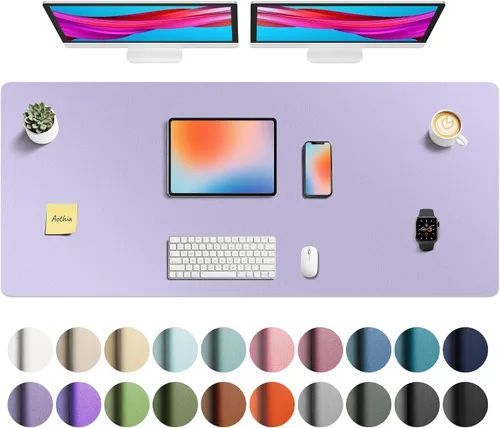Vista 97 de Aothia - Protector de escritorio de cuero sintético grande, base antideslizante para mouse y superficie para escribir, impermeable, fácil de Agua
