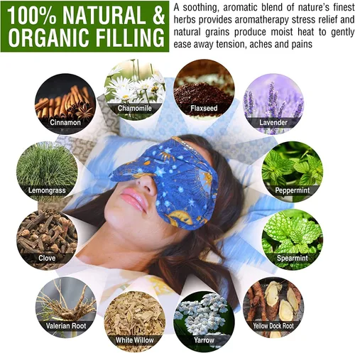 Vista 3 de Nature's Approach Juego de 4 almohadillas térmicas para aromaterapia con 12 hierbas calmantes para microondas Shoulder wrap, belted lumbar wrap