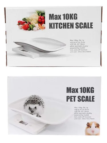 Vista 4 de Báscula digital para mascotas con pantalla LCD electrónica para animales pequeños, báscula de alimentos de cocina, mini báscula de equilibrio