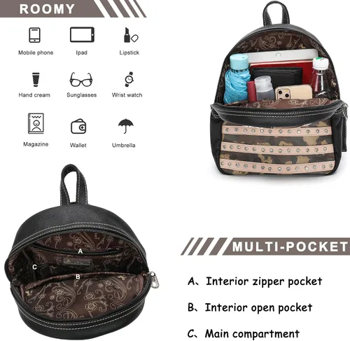 Vista 5 de Montana West Bolso patriótico con tachuelas para mujer, bolso de mano con bandera estadounidense y bolso cruzado