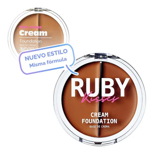 Vista 2 de Ruby Kisses 3D Face Creator - Base y corrector en crema, 12 horas de duración, cobertura media a completa, no grasa, ideal para maquillaje y paleta