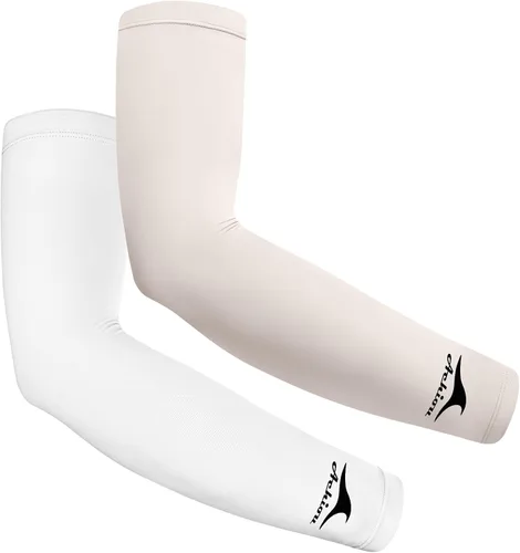 Vista 14 de Achiou Mangas de Brazo de Seda de Hielo Refrigerante, Mangas de Protección Solar UV de Verano, de Compresión UPF 50+ para Mujeres, Voleibol