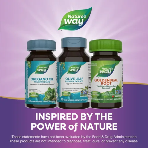 Vista 7 de Nature's Way Hoja de olivo, extracto premium, apoya la salud del corazón*, 20% de oleuropeína, 250 mg por porción, proyecto verificado sin OMG, 60