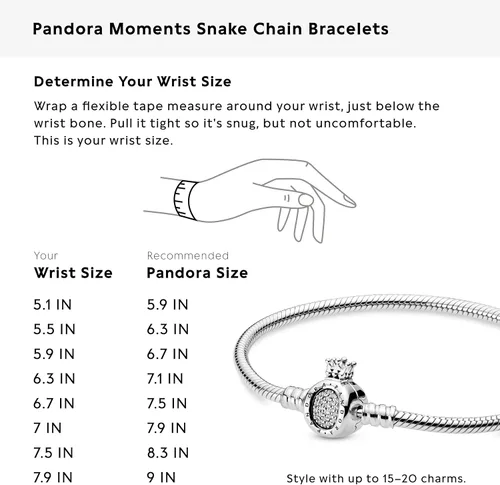 Vista 6 de PANDORA Joyería Corona O Clasp Cubic Zirconia Pulsera en Plata de Ley