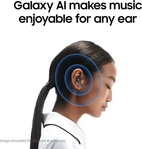 Vista 7 de SAMSUNG Galaxy Buds 3 AI True Auriculares Bluetooth inalámbricos verdaderos, ajuste de tipo abierto, cancelación activa de ruido, audio 360, control