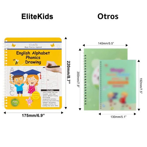 Vista 2 de Práctica de escritura ranurada mágica para niños, actividades de aprendizaje preescolar, libros de rastreo para edades de 3 a 5, 6 a 8 años
